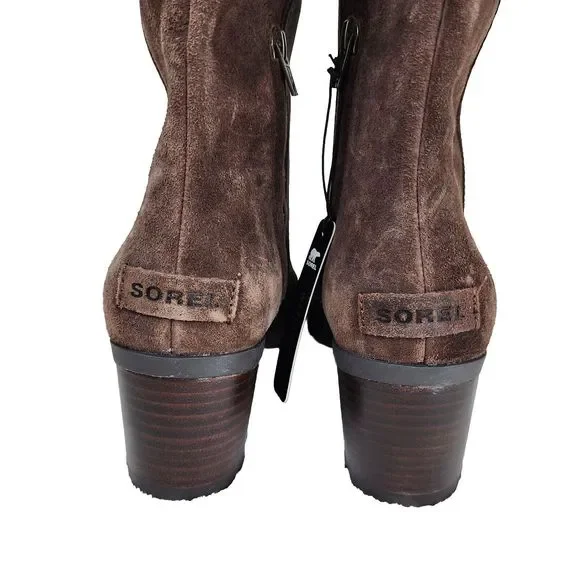 Sorel Cate Tall Brown Leather Waterproof Knee High Zip Women's Boots Size 10.5 - Picture 6 of 12